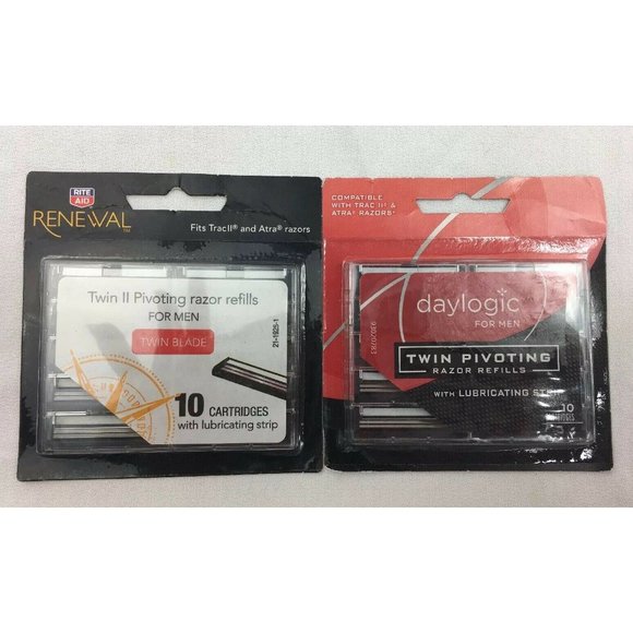2 Lot MensTwin Pivoting Razor Refills Fits Trac II - Picture 1 of 6